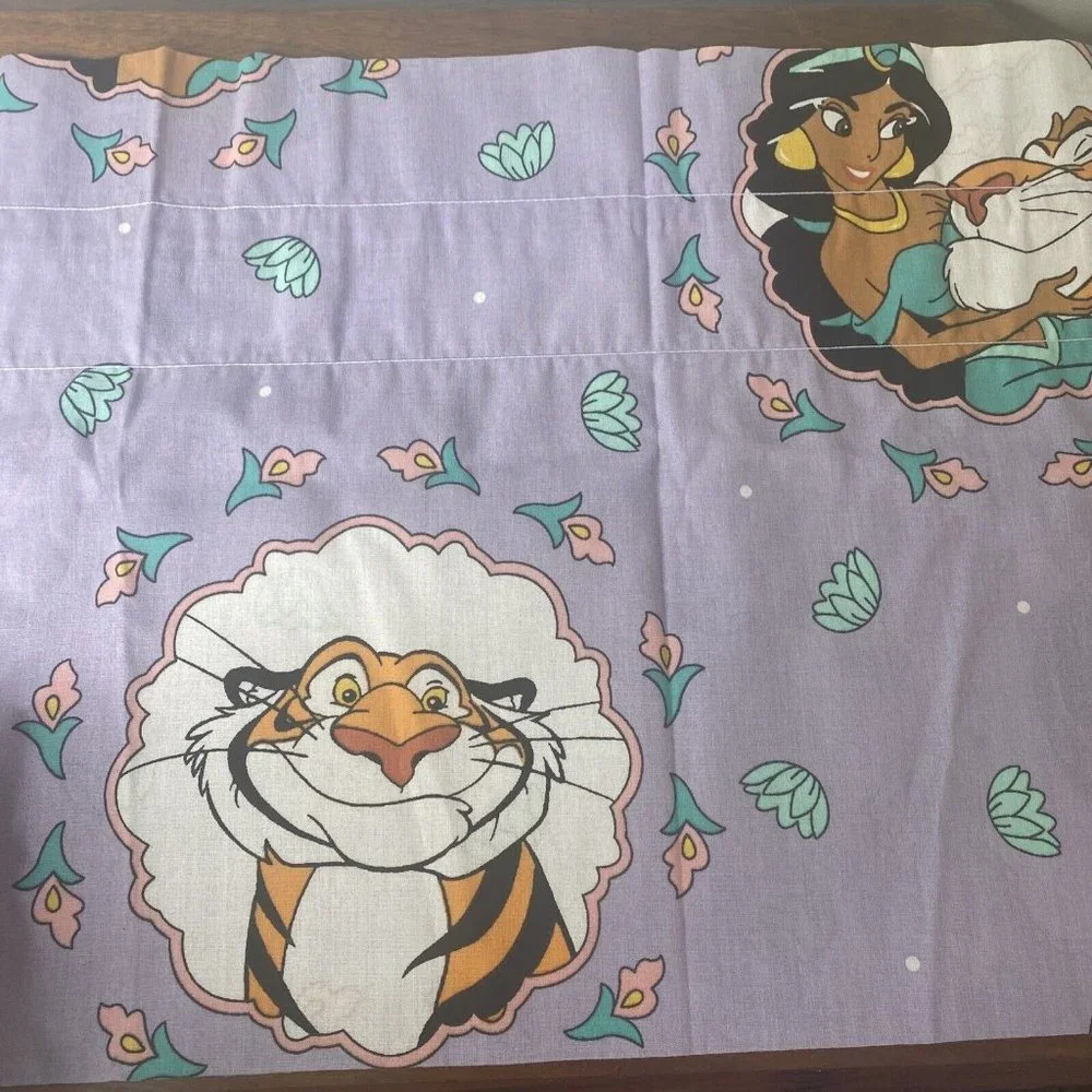Vintage Disney Aladdin Jasmine Drapery Set Balloon Valance Purple